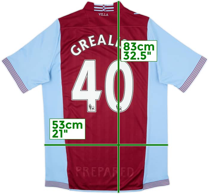 2013-14 Aston Villa Home Shirt Grealish #40 - 8/10 - (L)