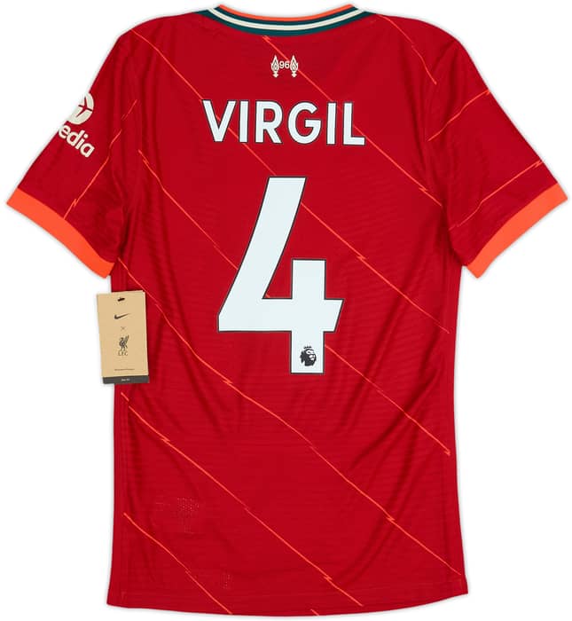 2021-22 Liverpool Authentic Home Shirt Virgil #4 (XS)