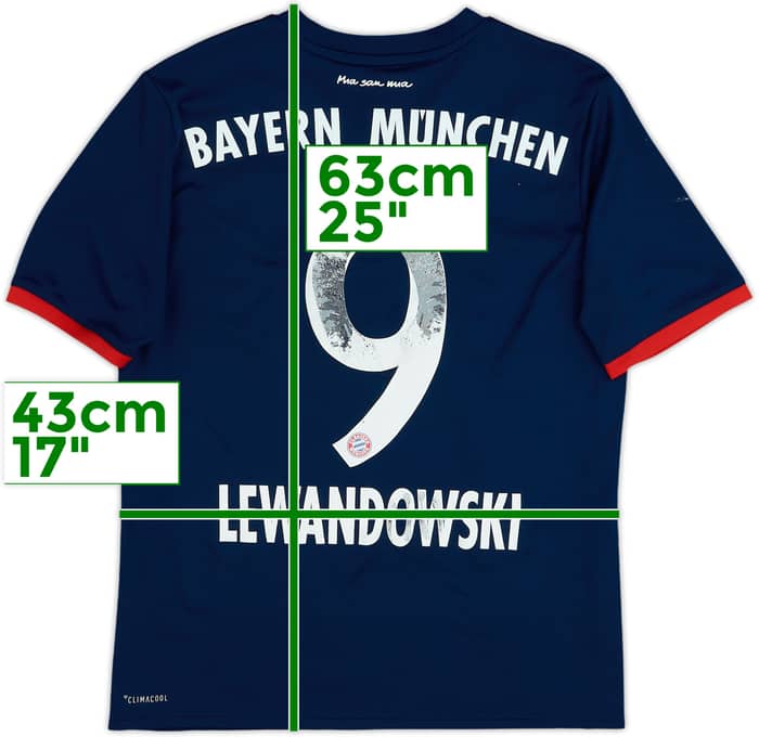 2017-18 Bayern Munich Away Shirt Lewandowski #9 - 4/10 - (13-14 Years)