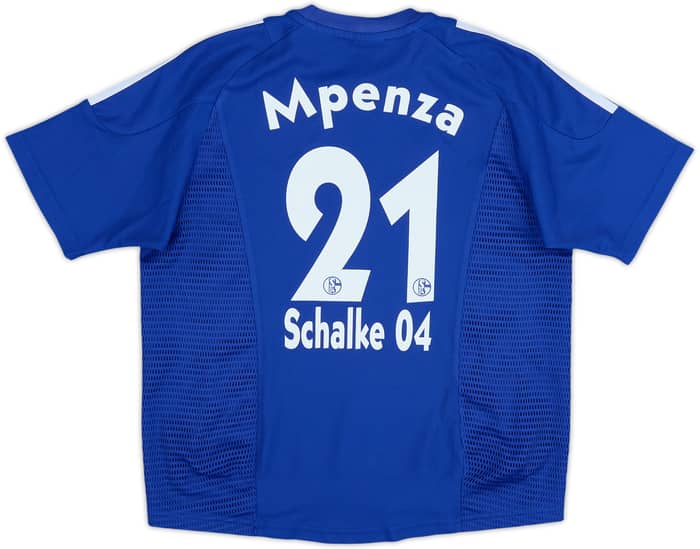 2002-04 Schalke Home Shirt Mpenza #21 - 7/10 - (L.Boys)