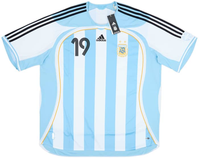 2006 Argentina adidas Reissue Home Shirt Messi #19 (XXL)