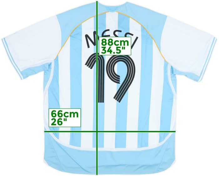 2006 Argentina adidas Reissue Home Shirt Messi #19 (XXL)
