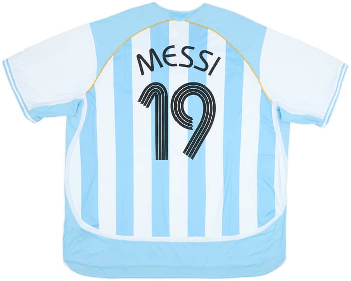2006 Argentina adidas Reissue Home Shirt Messi #19 (3XL)