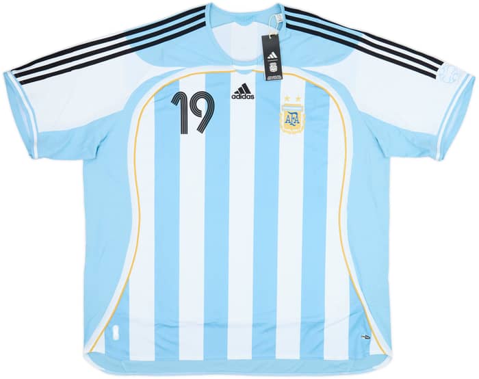 2006 Argentina adidas Reissue Home Shirt Messi #19 (3XL)