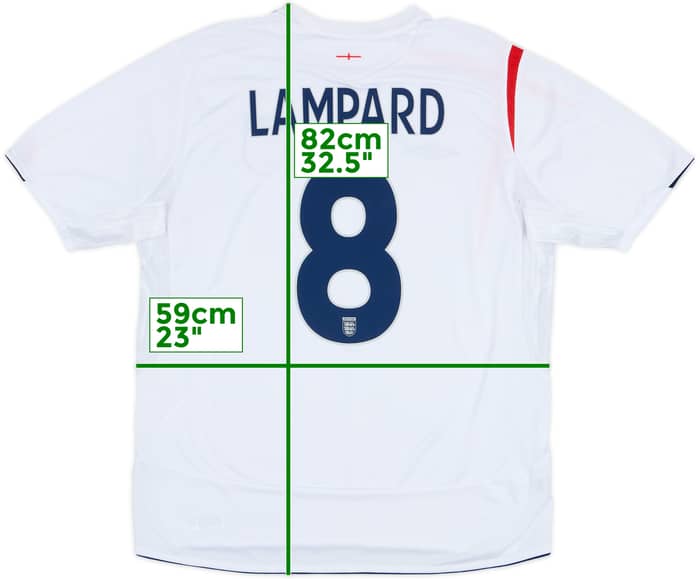 2005-07 England Home Shirt Lampard #8 - 6/10 - (XL)