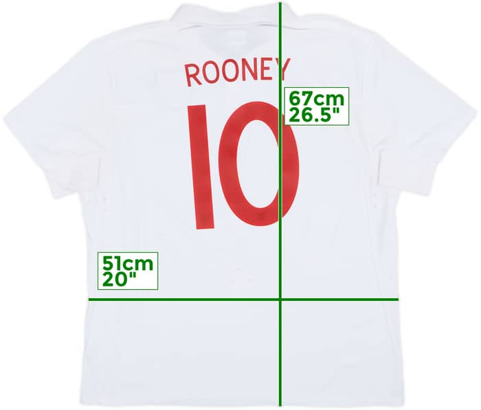 2009-10 England Home Shirt Rooney #10 - 8/10 - (3XL)