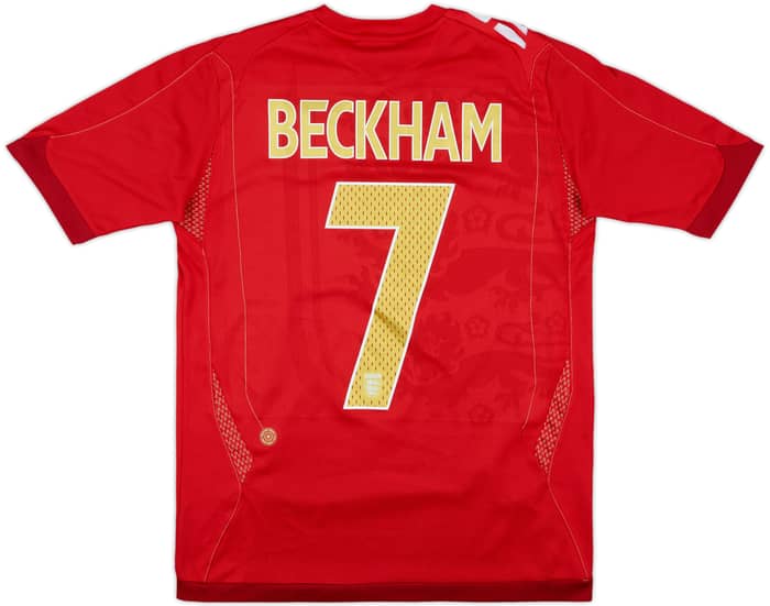 2006-08 England Away Shirt Beckham #7 - 9/10 - (XL.Boys)