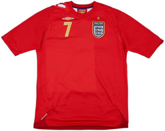 2006-08 England Away Shirt Beckham #7 - 9/10 - (XL.Boys)