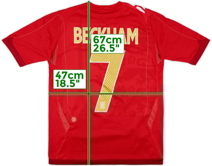 2006-08 England Away Shirt Beckham #7 - 9/10 - (XL.Boys)