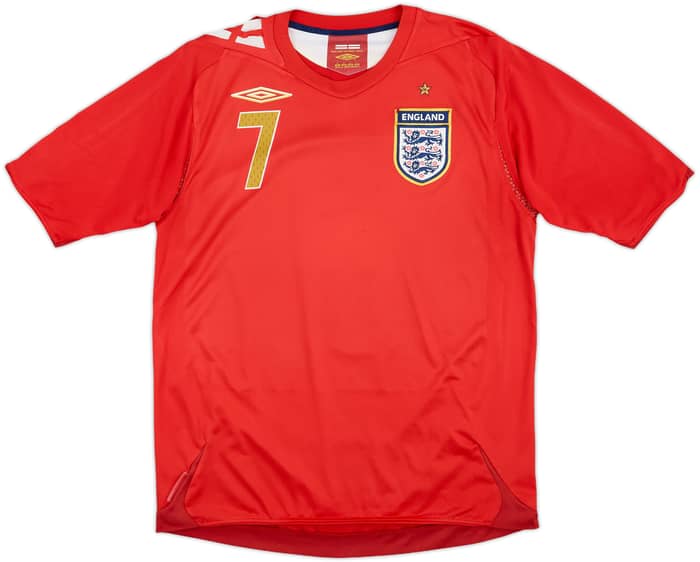 2006-08 England Away Shirt Beckham #7 - 6/10 - (M)