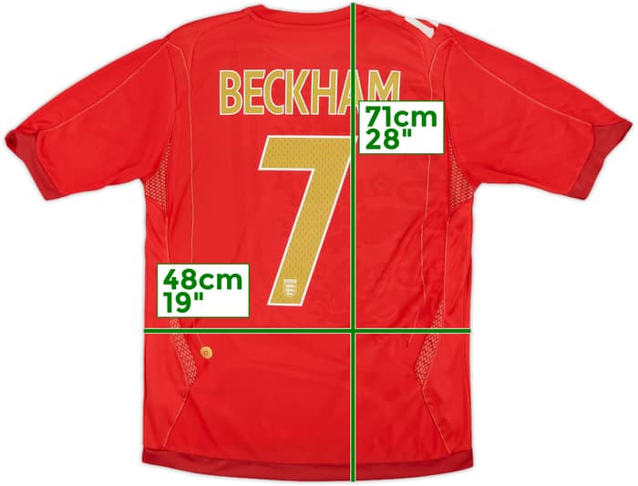 2006-08 England Away Shirt Beckham #7 - 6/10 - (M)