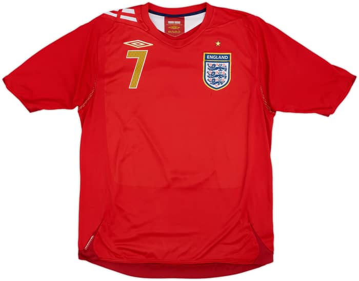 2006-08 England Away Shirt Beckham #7 - 7/10 - (L)