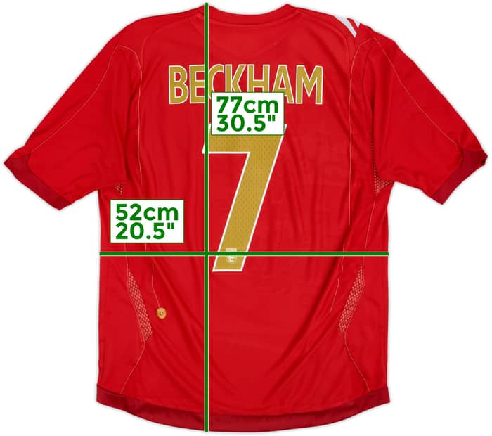 2006-08 England Away Shirt Beckham #7 - 7/10 - (L)