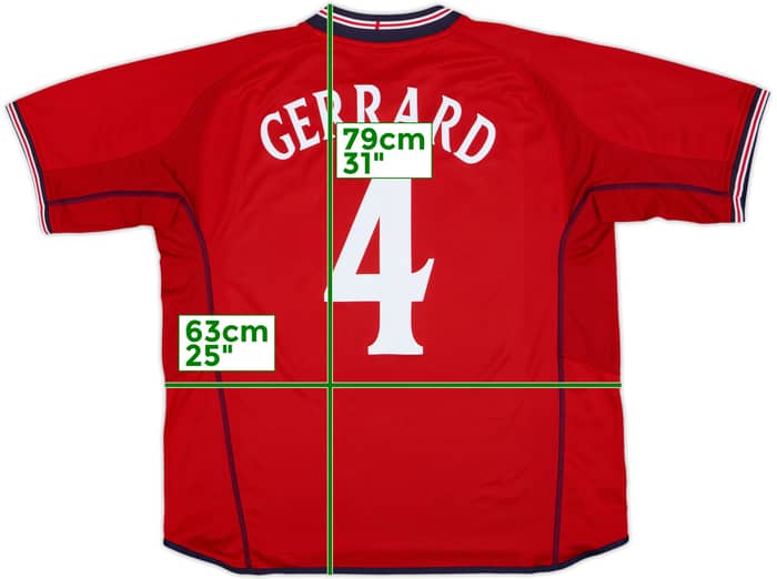 2002-04 England Away Shirt Gerrard #4 - 7/10 - (XL)