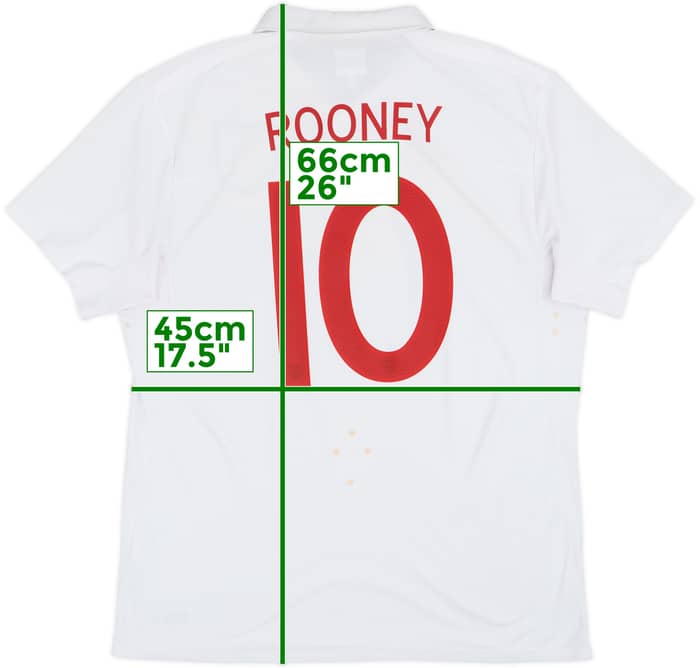 2009-10 England 'World Cup South Africa 2010' Home Shirt Rooney #10 - 6/10 - (L)