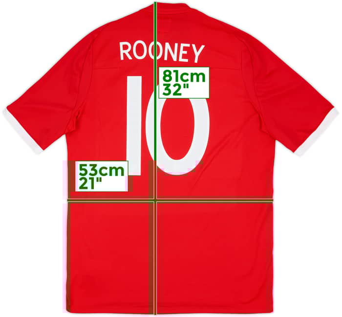 2010-11 England Away Shirt Rooney #10 - 8/10 - (L)