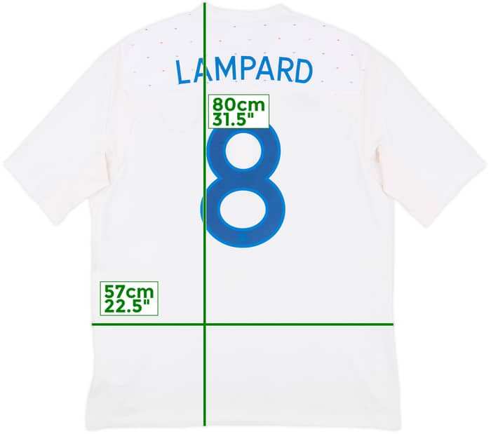 2010-11 England Home Shirt Lampard #8 - 9/10 - (L)