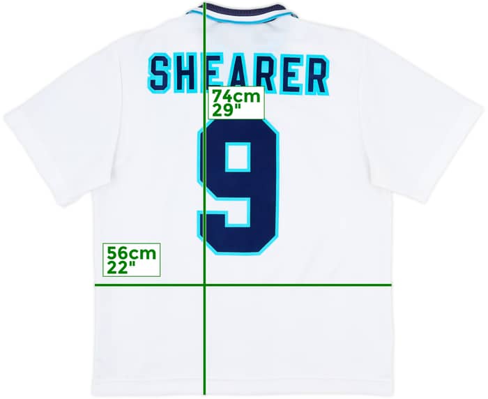 1995-97 England Home Shirt Shearer #9 - 9/10 - (L)