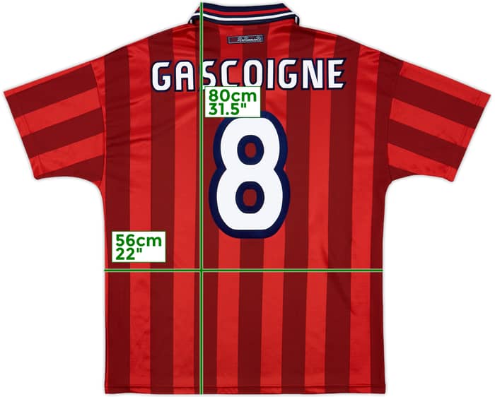 1997-99 England Away Shirt Gascoigne #8 - 9/10 - (L)