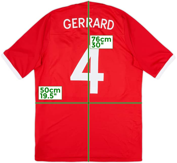 2010-11 England Away Shirt Gerrard #4 - 8/10 - (M)