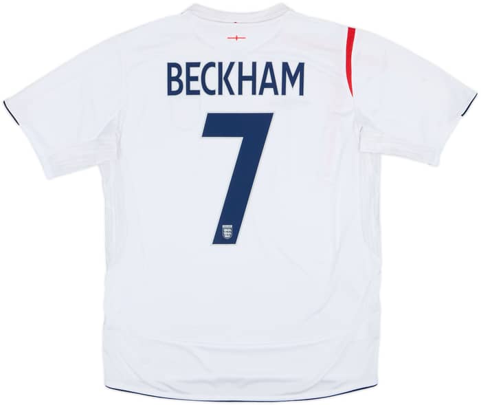 2005-07 England Home Shirt Beckham #7 - 6/10 - (L)