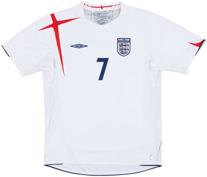 2005-07 England Home Shirt Beckham #7 - 6/10 - (L)