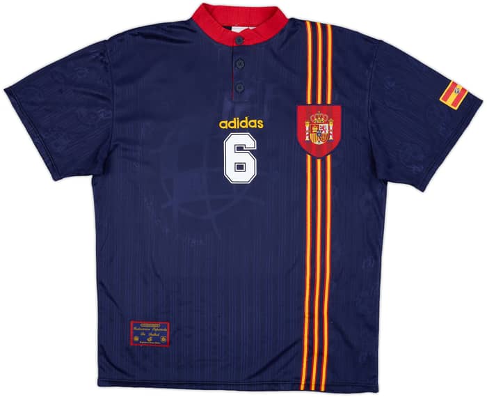 1996-98 Spain Away Shirt R.Hierro #6 - 9/10 - (L)