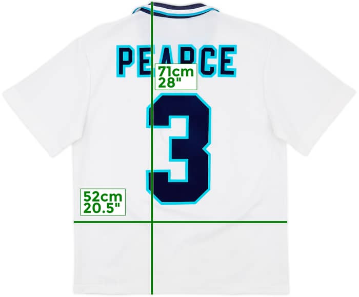 1995-97 England Home Shirt Pearce #3 - 9/10 - (M)