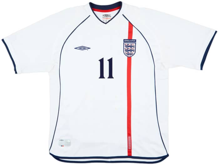 2001-03 England Home Shirt Heskey #11 - 6/10 - (L)