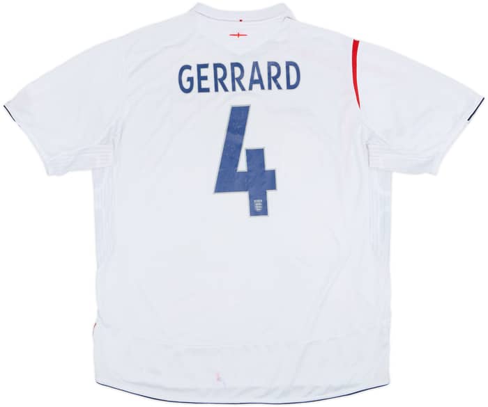 2005-07 England Home Shirt Gerrard #4 - 5/10 - (XXL)