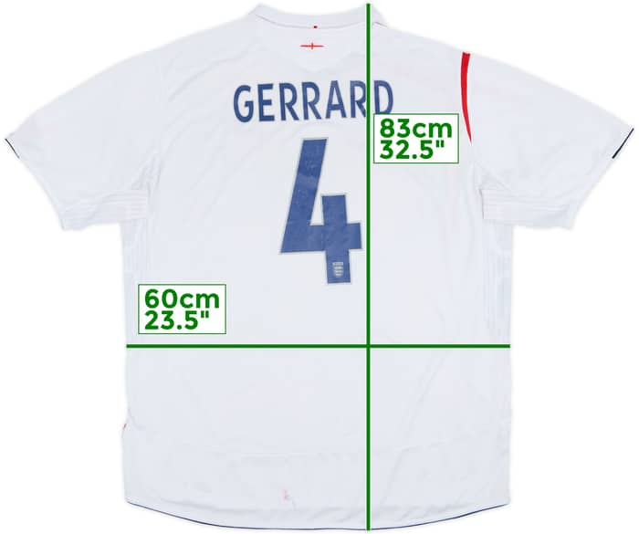 2005-07 England Home Shirt Gerrard #4 - 5/10 - (XXL)