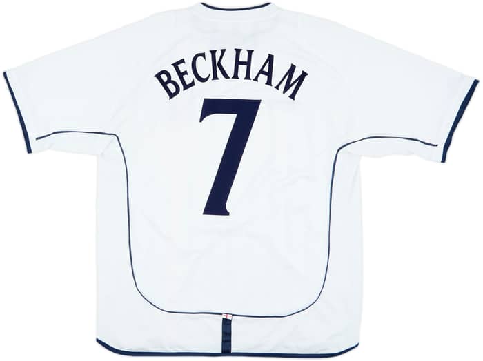 2001-03 England Home Shirt Beckham #7 - 6/10 - (XL)