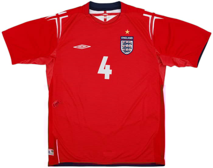 2004-06 England Away Shirt Gerrard #4 - 6/10 - (L)