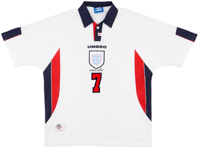 1997-99 England Home Shirt Beckham #7 - 9/10 - (XXL)