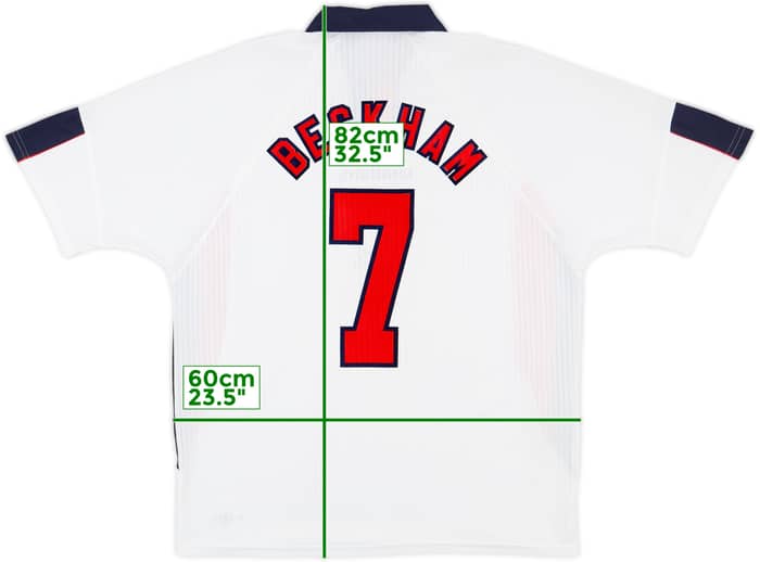 1997-99 England Home Shirt Beckham #7 - 9/10 - (XXL)