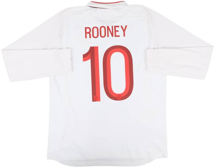 2012-13 England Home L/S Shirt Rooney #10 - 8/10 - (L)