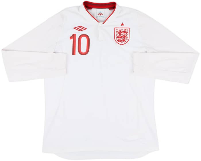 2012-13 England Home L/S Shirt Rooney #10 - 8/10 - (L)
