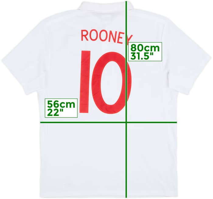 2010-11 England 'South Africa' Home Shirt Rooney #10 - 7/10 - (L)