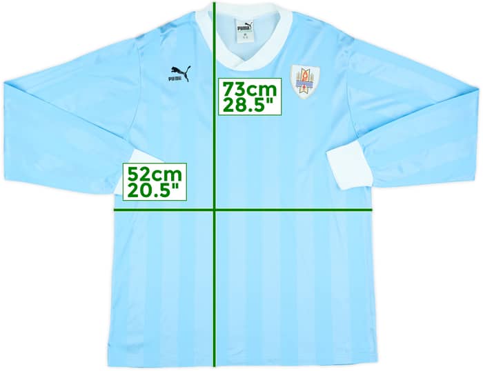 1990 Uruguay Match Issue Home L/S Shirt #19