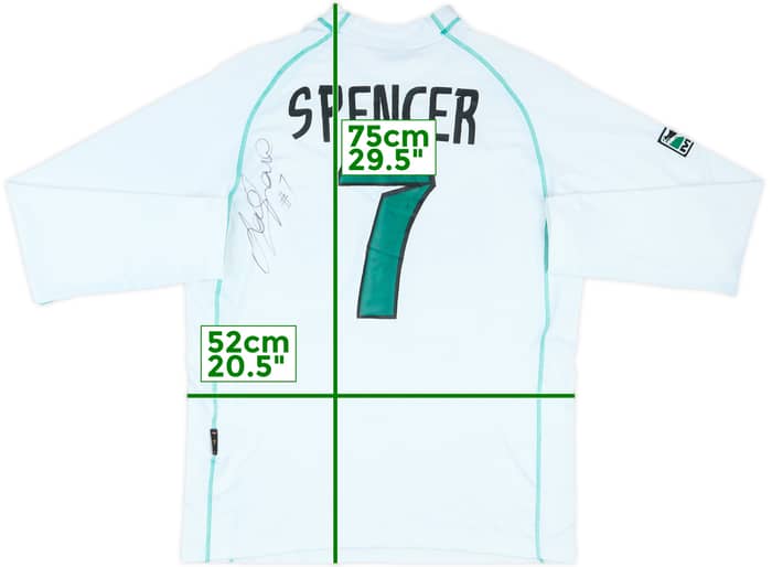 2001-02 Colorado Rapids Match Issue Signed Away L/S Shirt Spencer #7