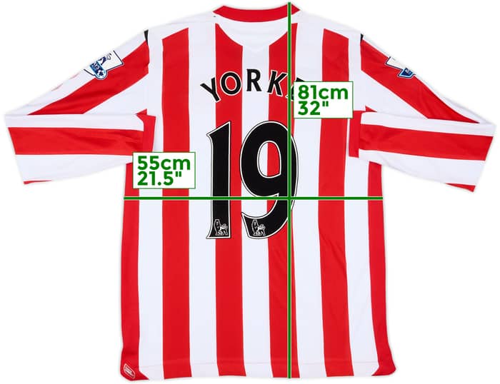 2008-09 Sunderland Match Issue Home L/S Shirt Yorke #19