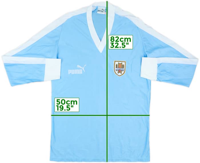 1990 Uruguay Match Issue Home L/S Shirt #18