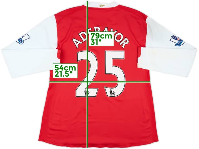 2006-08 Arsenal Match Issue Home L/S Shirt Adebayor #25
