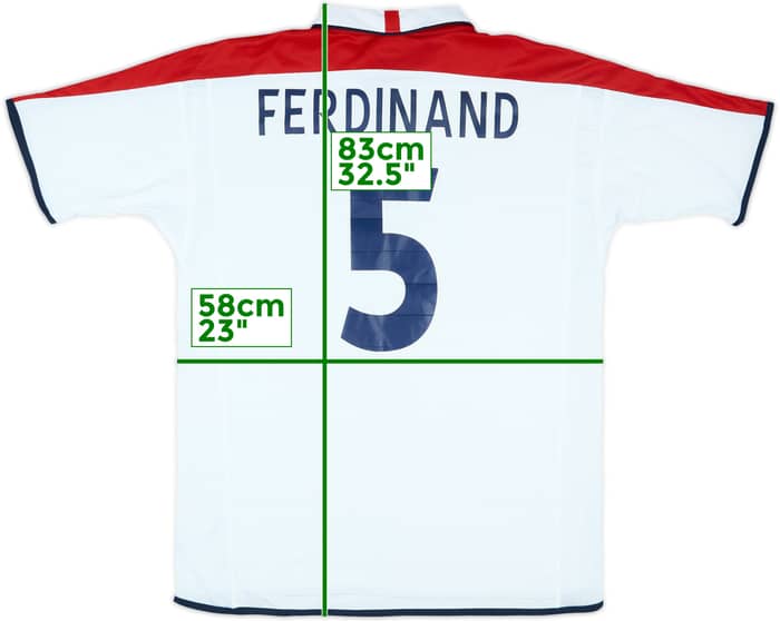 2003 England Match Issue Home Shirt Ferdinand #5 (v Turkey)