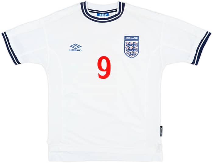 1999-01 England Home Shirt Shearer #9 - 7/10 - (M)