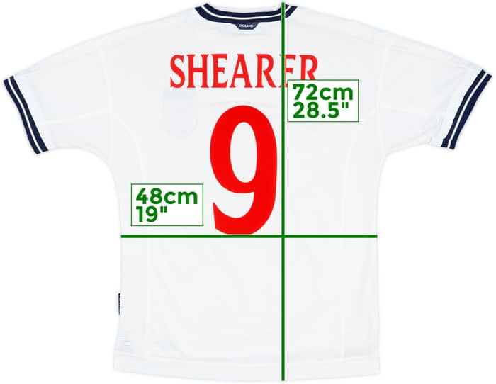 1999-01 England Home Shirt Shearer #9 - 7/10 - (M)
