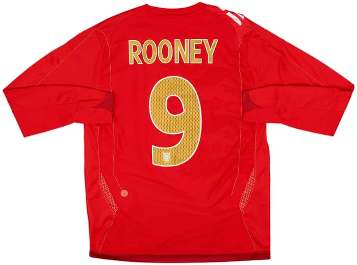 2006-08 England Away L/S Shirt Rooney #9 - 9/10 - (M)