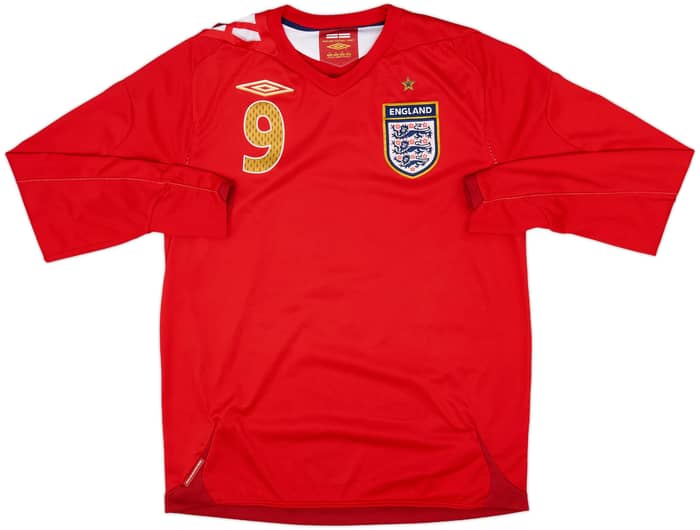 2006-08 England Away L/S Shirt Rooney #9 - 9/10 - (M)