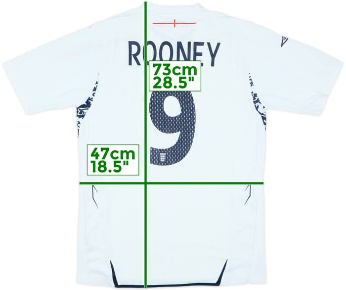 2007-09 England Home Shirt Rooney #10 - 5/10 - (S)