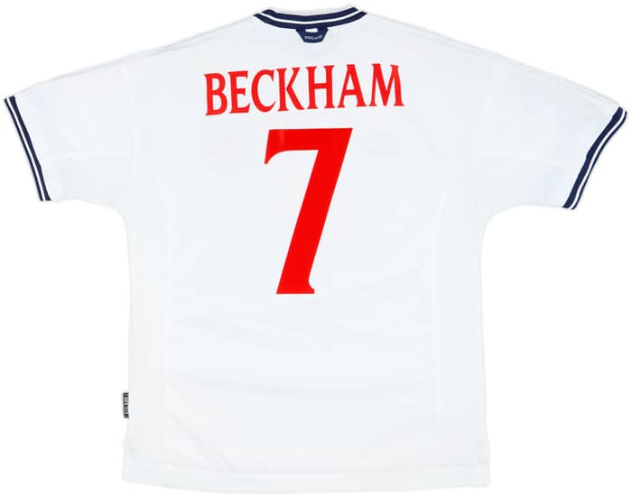 1999-01 England Home Shirt Beckham #7 - 6/10 - (L)